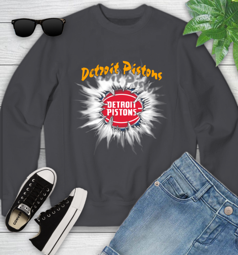 Detroit Pistons NBA Basketball Rip Sports Youth Sweatshirt 5