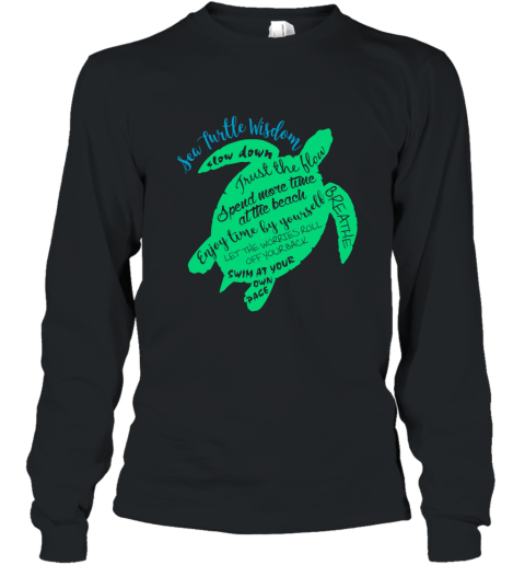 Green Sea Turtle Hawaiian Honu Wisdom T Shirt Long Sleeve