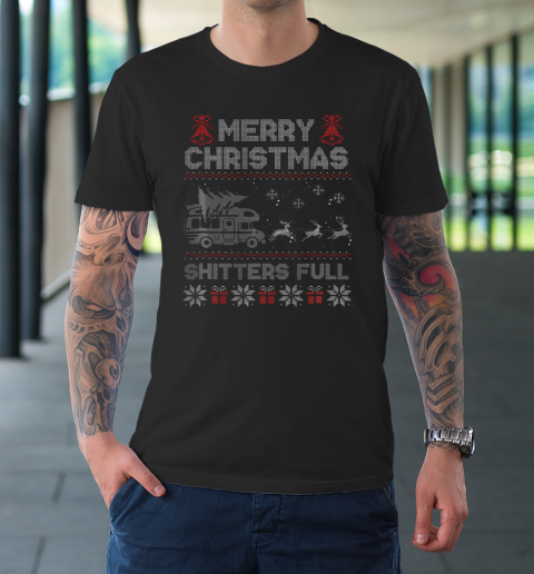 Merry Christmas Shitter Sweater Was Full Funny Xmas Pajama T-Shirt 1