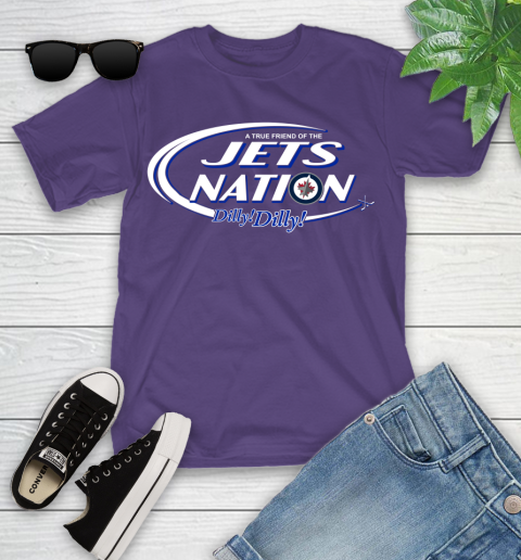 NHL A True Friend Of The Winnipeg Jets Dilly Dilly Hockey Sports Youth T-Shirt 3