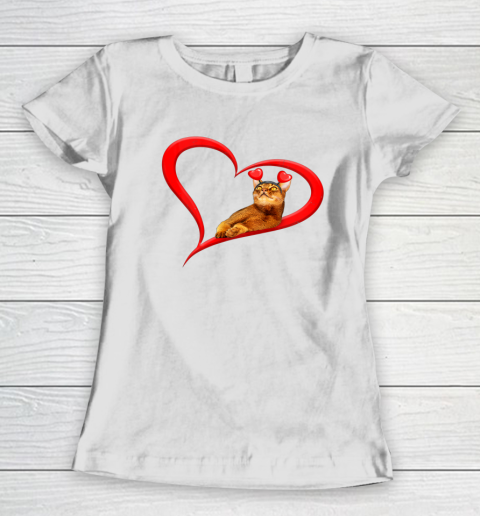 Funny Abyssinian Cat Valentine Pet Kitten Cat Lover Women's T-Shirt 1