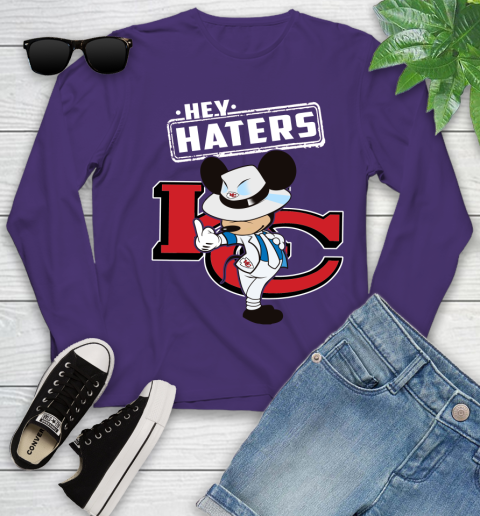 NFL Hey Haters Mickey Football Sports Kansas City Chiefs Youth Long Sleeve 4