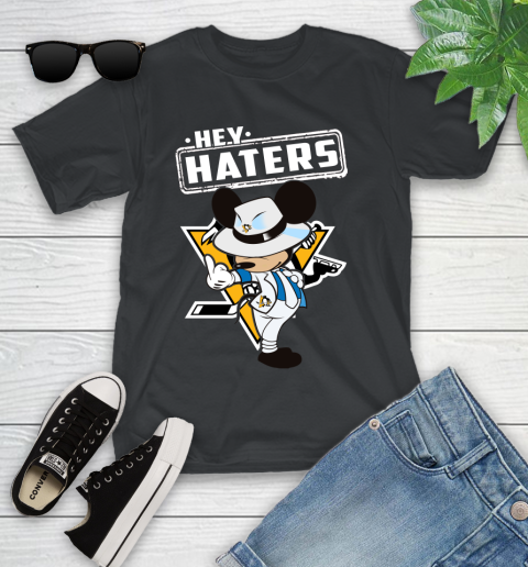 NHL Hey Haters Mickey Hockey Sports Pittsburgh Penguins Youth T-Shirt