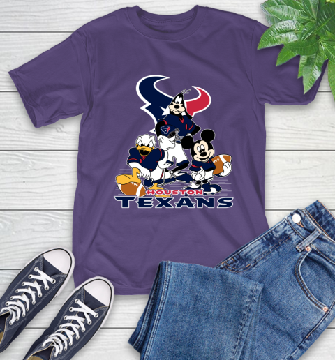 NFL Houston Texans Mickey Mouse Donald Duck Goofy Football Shirt T-Shirt 5
