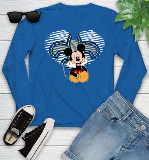 NFL New Orleans Saints The Heart Mickey Mouse Disney Football T Shirt_000 Youth Long Sleeve 10