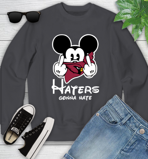 NFL Arizona Cardinals Haters Gonna Hate Mickey Mouse Disney Football T Shirt Youth Sweatshirt 5