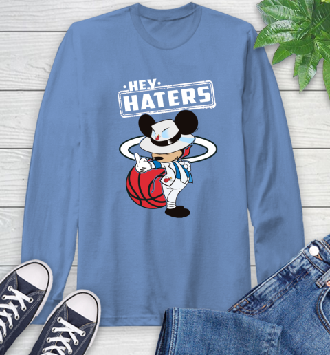 NBA Hey Haters Mickey Basketball Sports Miami Heat Long Sleeve T-Shirt 12
