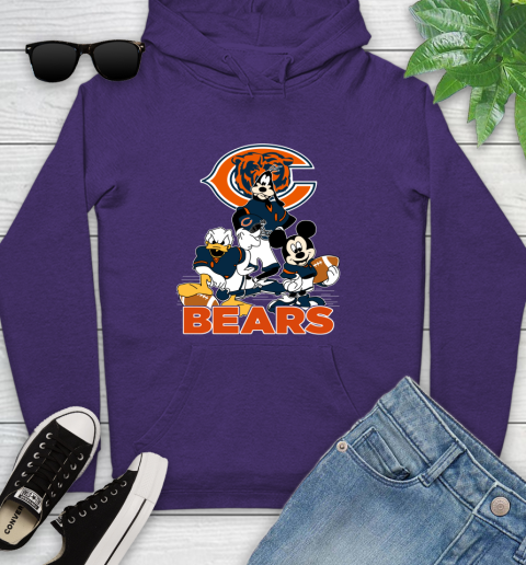 NFL Chicago Bears Mickey Mouse Donald Duck Goofy Football Shirt Youth Hoodie 5
