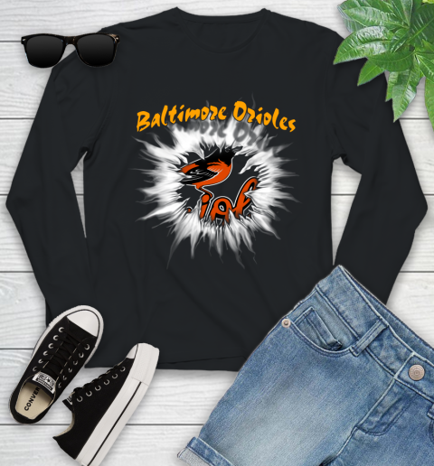 Baltimore Orioles MLB Baseball Adoring Fan Rip Sports Youth Long Sleeve