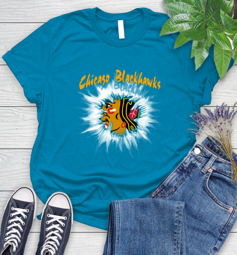 Chicago Blackhawks NHL Hockey Adoring Fan Rip Sports Women's T-Shirt 10