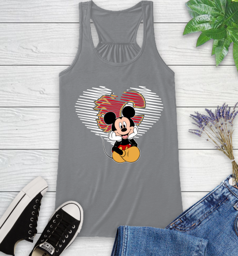NHL Calgary Flames The Heart Mickey Mouse Disney Hockey Racerback Tank 4