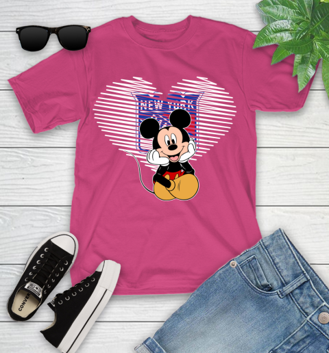 NHL New York Rangers The Heart Mickey Mouse Disney Hockey Youth T-Shirt 11