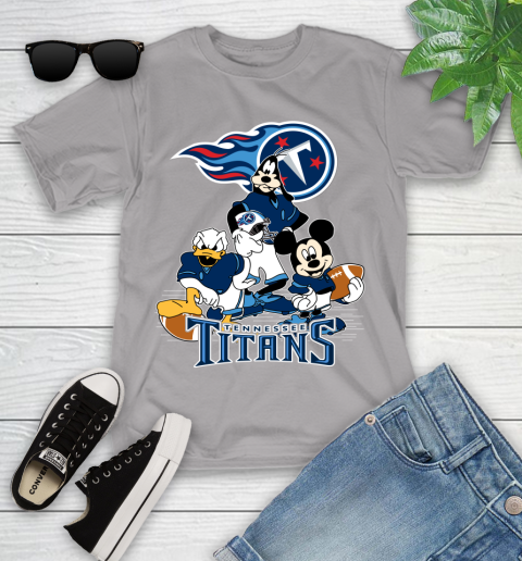 NFL Tennessee Titans Mickey Mouse Donald Duck Goofy Football Shirt Youth T-Shirt 4