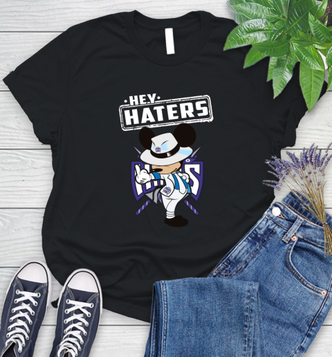 NBA Hey Haters Mickey Basketball Sports Sacramento Kings Women's T-Shirt