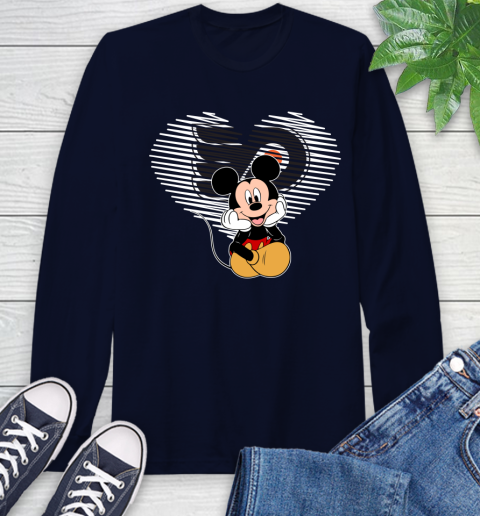 NHL Philadelphia Flyers The Heart Mickey Mouse Disney Hockey Long Sleeve T-Shirt 3
