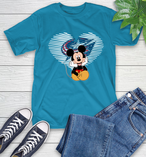 NHL Columbus Blue Jackets Carolina Hurricanes The Heart Mickey Mouse Disney Hockey T-Shirt 9
