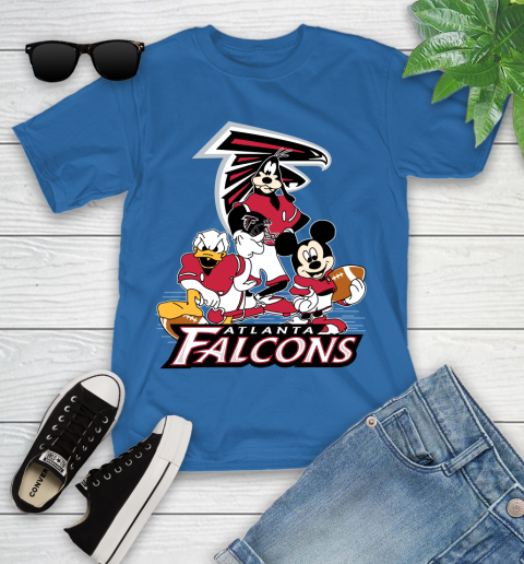 NFL Atlanta Falcons Mickey Mouse Donald Duck Goofy Football Shirt Youth T-Shirt 12