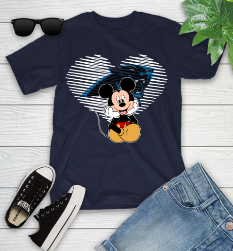 NFL Carolina Panthers The Heart Mickey Mouse Disney Football T Shirt_000 Youth T-Shirt 2