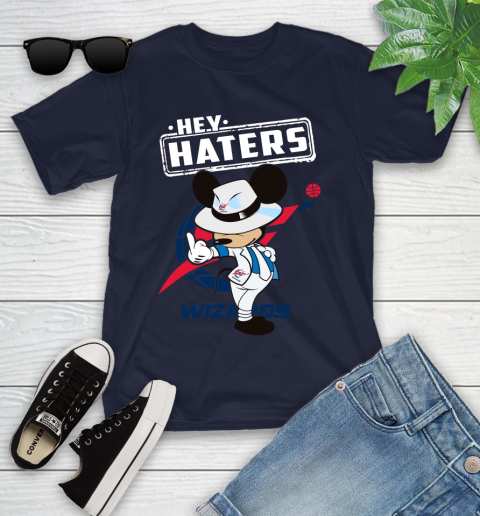 NBA Hey Haters Mickey Basketball Sports Washington Wizards Youth T-Shirt 2