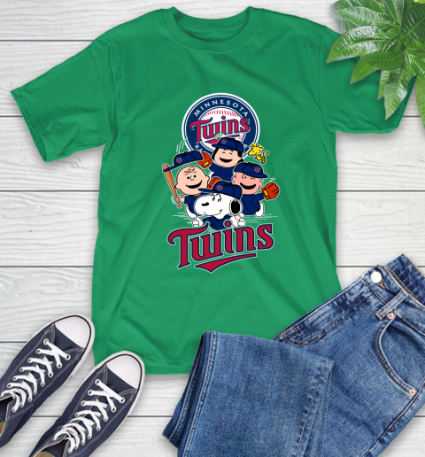 MLB Minnesota Twins Snoopy Charlie Brown Woodstock The Peanuts Movie Baseball T Shirt_000 T-Shirt 7