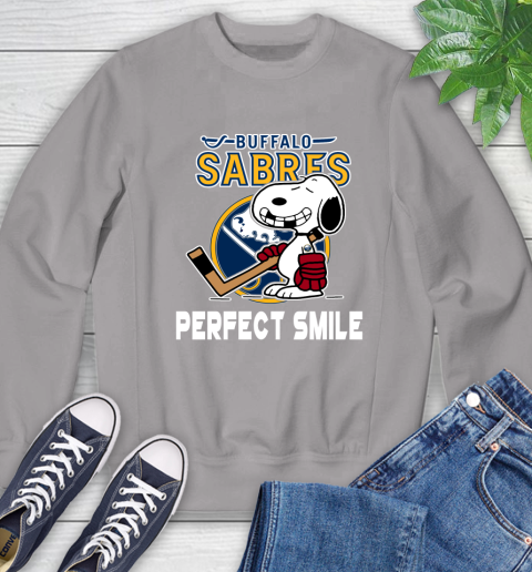 NHL Buffalo Sabres Snoopy Perfect Smile The Peanuts Movie Hockey T Shirt Sweatshirt 5