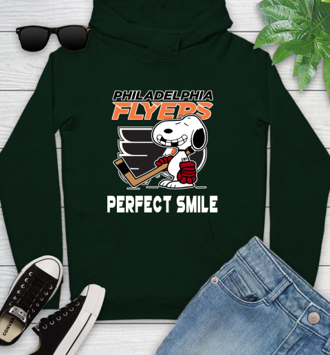 NHL Philadelphia Flyers Snoopy Perfect Smile The Peanuts Movie Hockey T Shirt Youth Hoodie 14