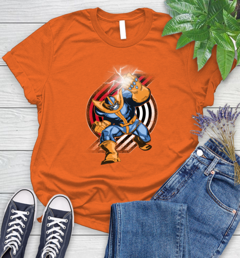 Portland Trail Blazers NBA Basketball Thanos Avengers Infinity War Marvel Women's T-Shirt 3