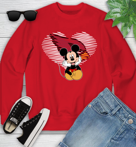 NFL Arizona Cardinals The Heart Mickey Mouse Disney Football T Shirt_000 Youth Sweatshirt 8
