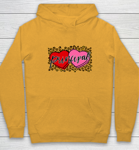 Leopard Candy Heart Principal Valentine Day Principal V Day Hoodie 10
