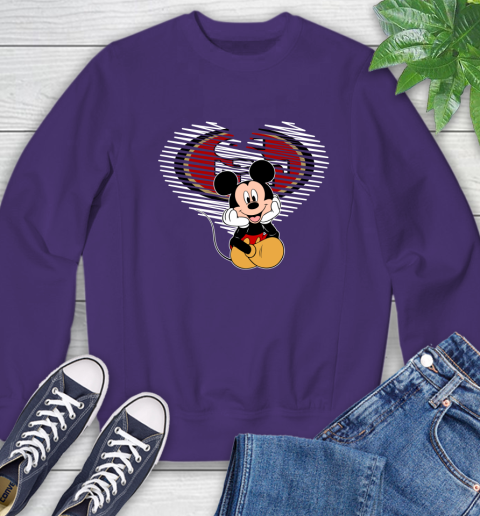 NFL San Francisco 49ers The Heart Mickey Mouse Disney Football T Shirt_000 Sweatshirt 4