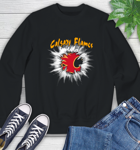 Calgary Flames NHL Hockey Adoring Fan Rip Sports Sweatshirt
