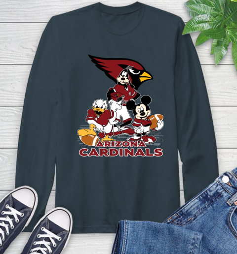 NFL Arizona Cardinals Mickey Mouse Donald Duck Goofy Football Shirt Long Sleeve T-Shirt 9