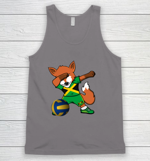 Dabbing Fox Jamaica Volleyball Fans Jersey Jamaican Tank Top 7