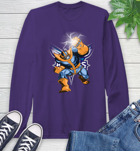 Charlotte Hornets NBA Basketball Thanos Avengers Infinity War Marvel Long Sleeve T-Shirt 5