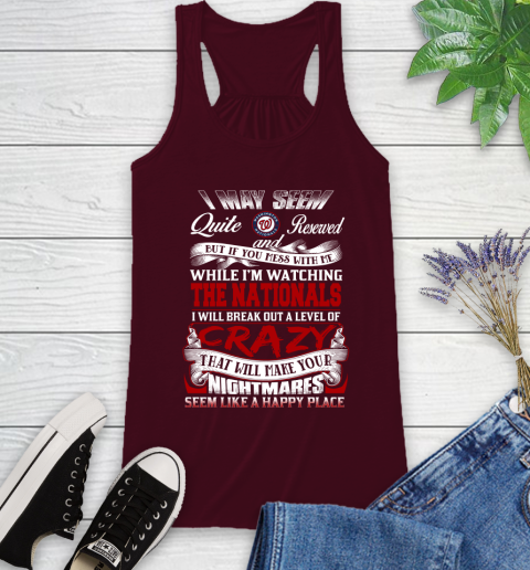 Washington Nationals MLB Baseball Don't Mess With Me While I'm Watching My Team Racerback Tank 2