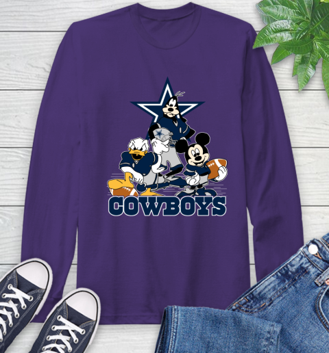 NFL Dallas Cowboys Mickey Mouse Donald Duck Goofy Football Shirt Long Sleeve T-Shirt 5