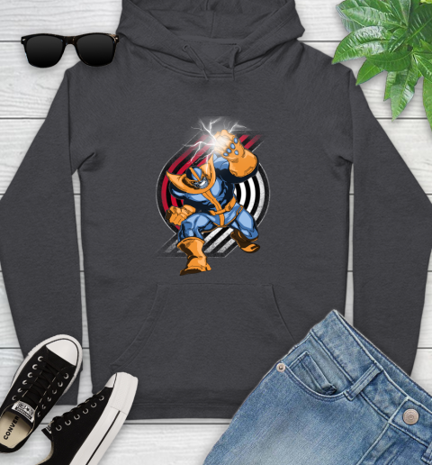 Portland Trail Blazers NBA Basketball Thanos Avengers Infinity War Marvel Youth Hoodie 8