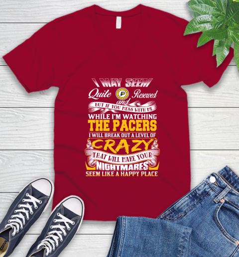 Indiana Pacers NBA Basketball Don't Mess With Me While I'm Watching My Team V-Neck T-Shirt 7