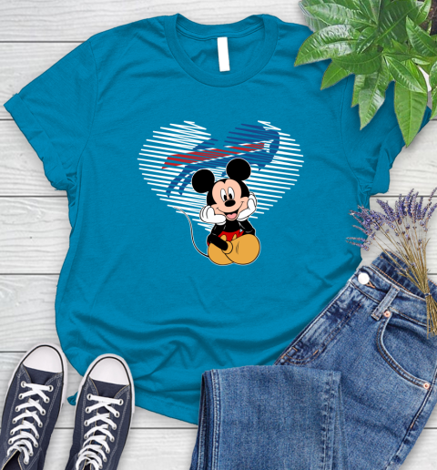 NFL Buffalo Bills The Heart Mickey Mouse Disney Football T Shirt_000 Women's T-Shirt 10
