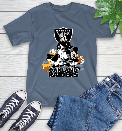 NFL Oakland Raiders Mickey Mouse Donald Duck Goofy Football Shirt T-Shirt 8