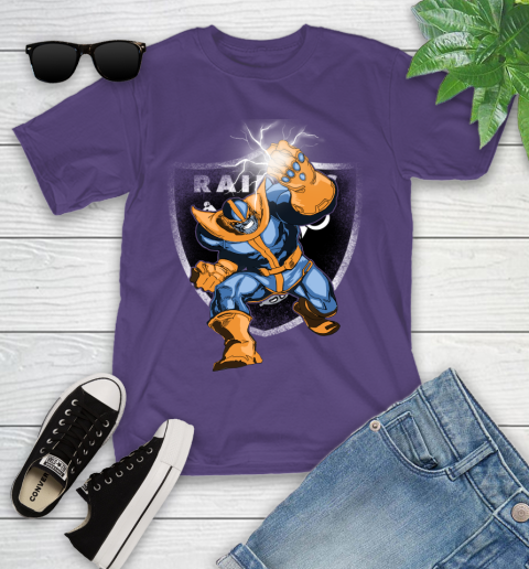 Oakland Raiders NFL Football Thanos Avengers Infinity War Marvel Youth T-Shirt 3