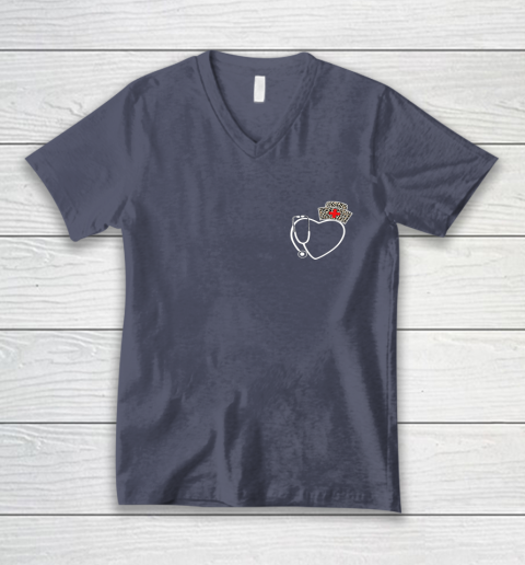 Heart Stethoscope Cute Love Nursing Gifts Valentine Day 2022 V-Neck T-Shirt 6