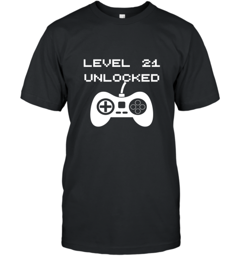 Level 21 Unlocked Gaming T Shirt  21st Birthday Gift T-Shirt