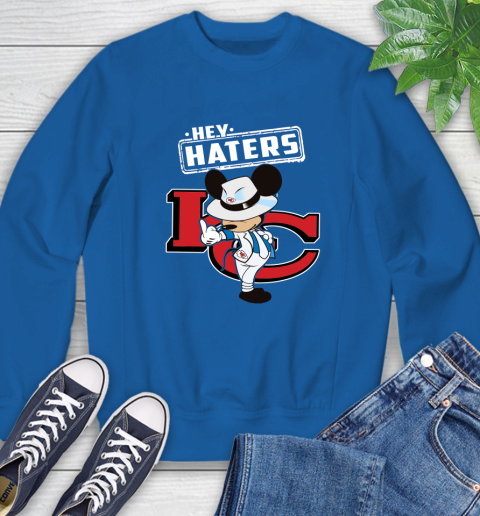 NFL Hey Haters Mickey Football Sports Kansas City Chiefs Sweatshirt 9