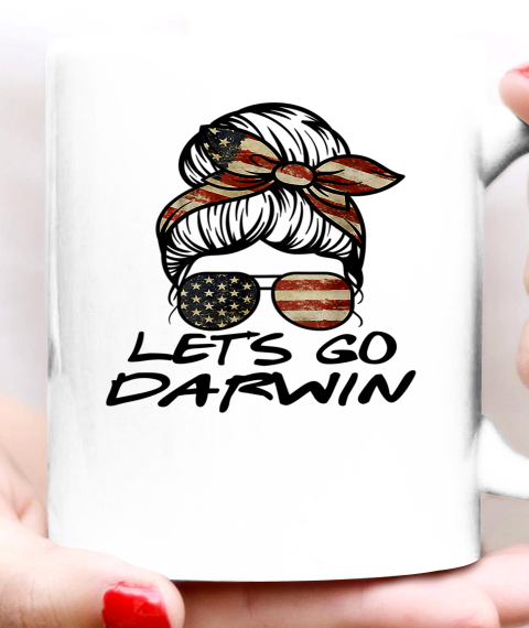 Lets Go Darwin Us Flag Sarcastic Ceramic Mug 11oz