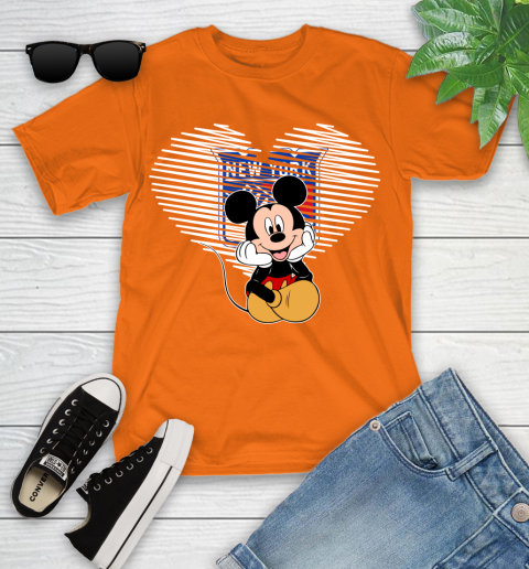 NHL New York Rangers The Heart Mickey Mouse Disney Hockey Youth T-Shirt 9