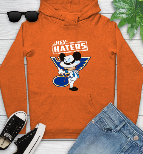 NHL Hey Haters Mickey Hockey Sports St.Louis Blues Youth Hoodie 4