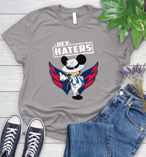 NHL Hey Haters Mickey Hockey Sports Washington Capitals Women's T-Shirt 5