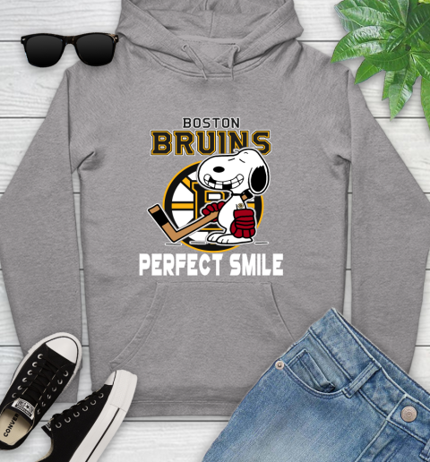 NHL Boston Bruins Snoopy Perfect Smile The Peanuts Movie Hockey T Shirt Youth Hoodie 6