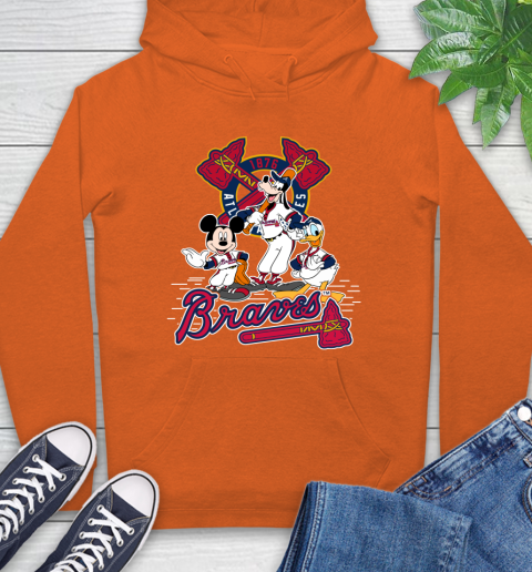 MLB Atlanta Braves Mickey Mouse Donald Duck Goofy Baseball T Shirt Hoodie 4